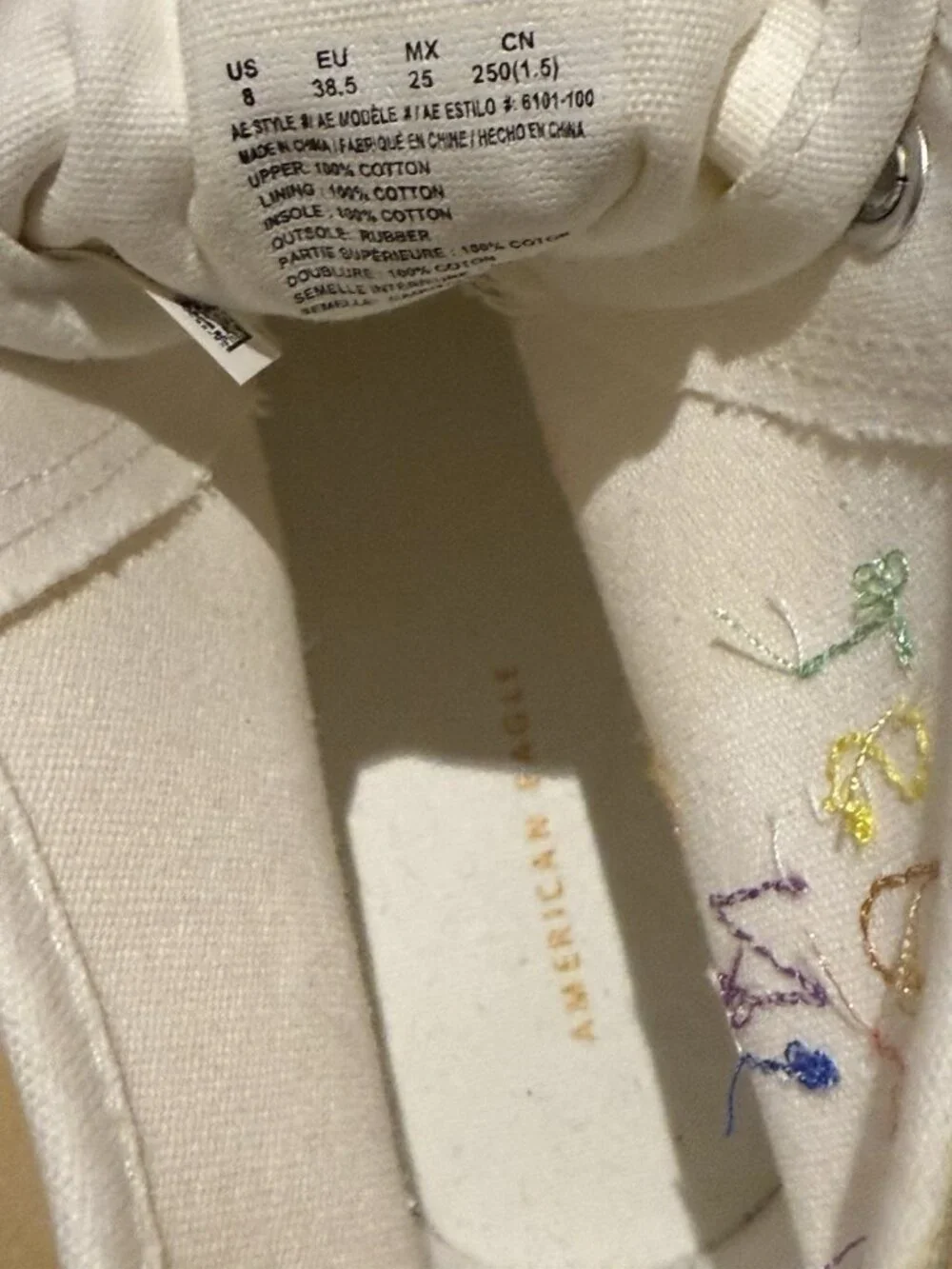 NEW American Eagle Sneakers Pride Rainbow High Top, Size 8